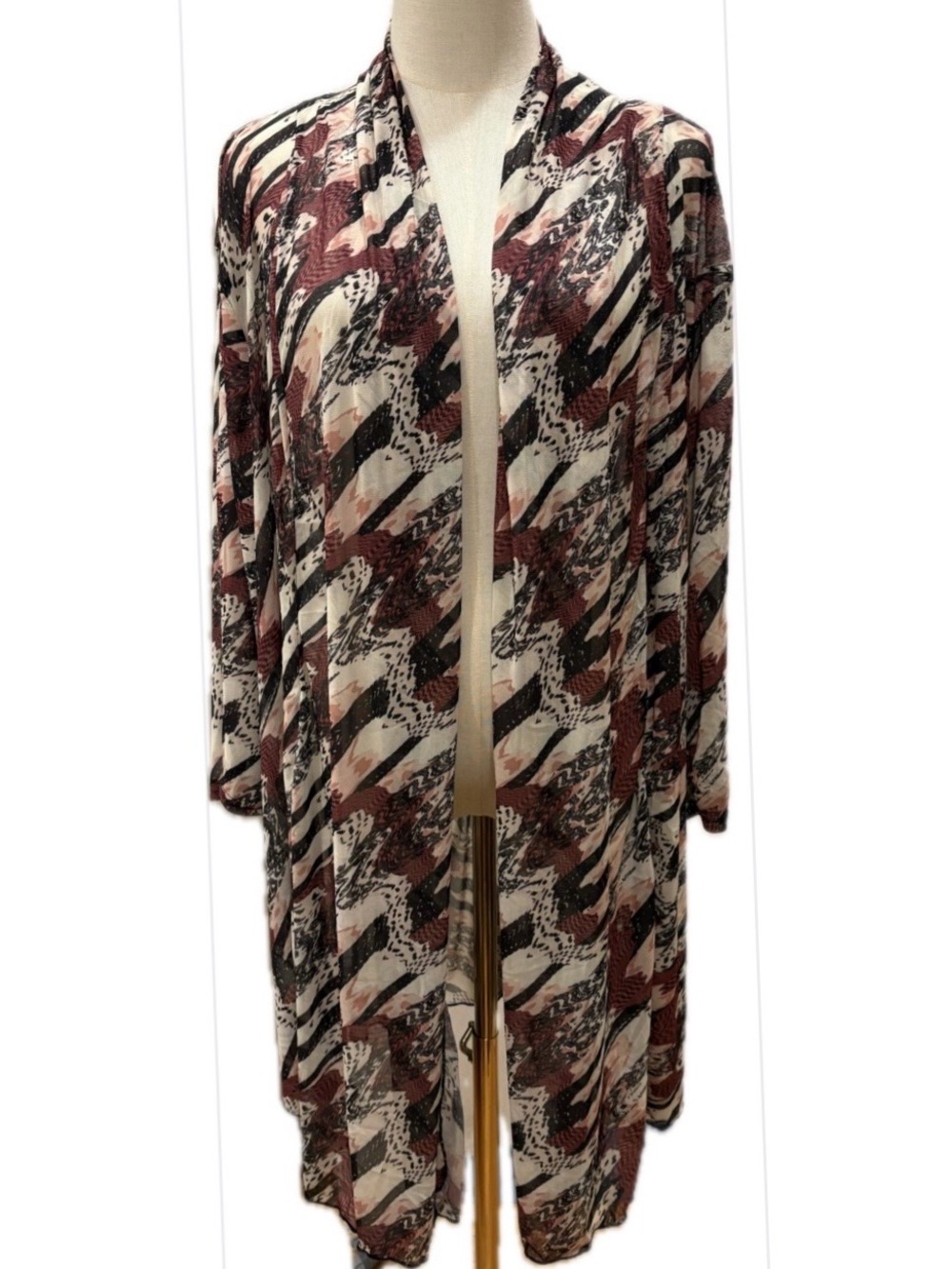 Mirror Image NWT Open Front Long Sleeves Jersey Dress Cover Up  3X